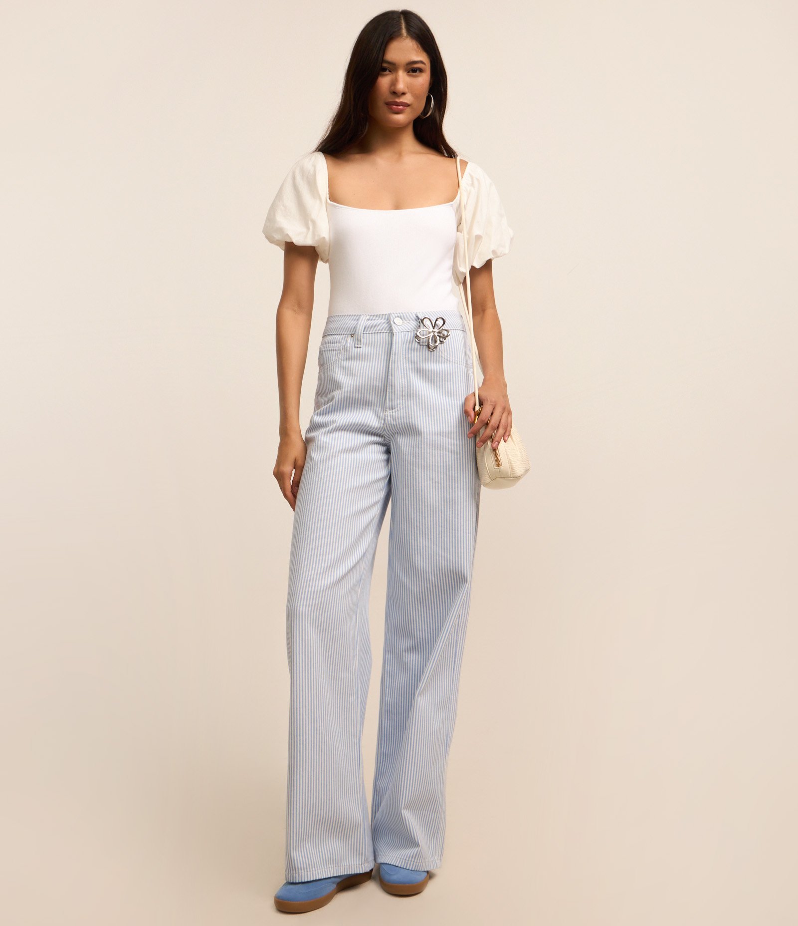 Body em Ribana com Manga Balone Branco 2