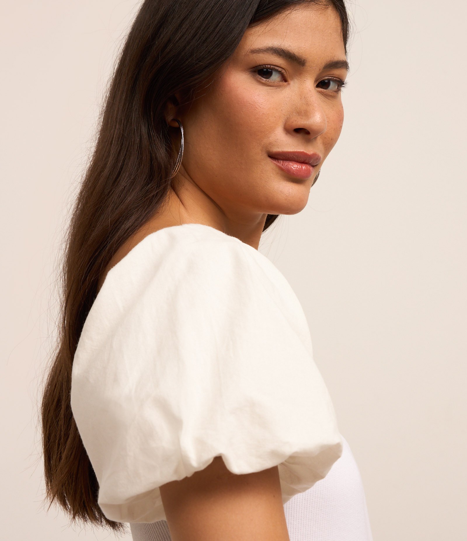 Body em Ribana com Manga Balone Branco 5