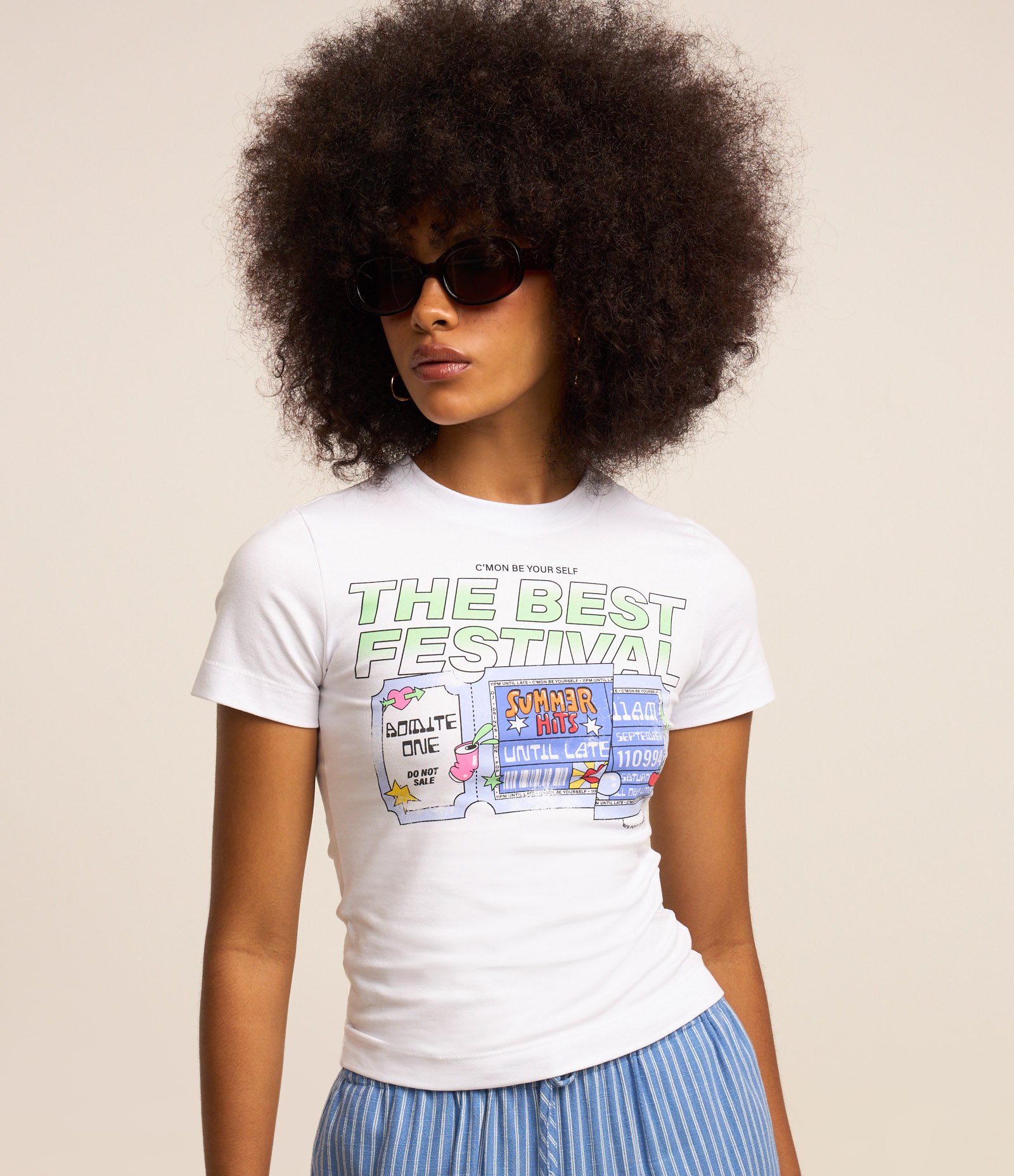 Blusa New T-shirt em Algodão com Estampa The Best Festival Branco 1