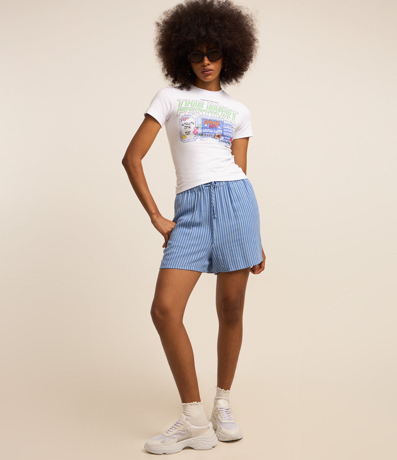 Blusa New T-shirt em Algodão com Estampa The Best Festival Branco 2