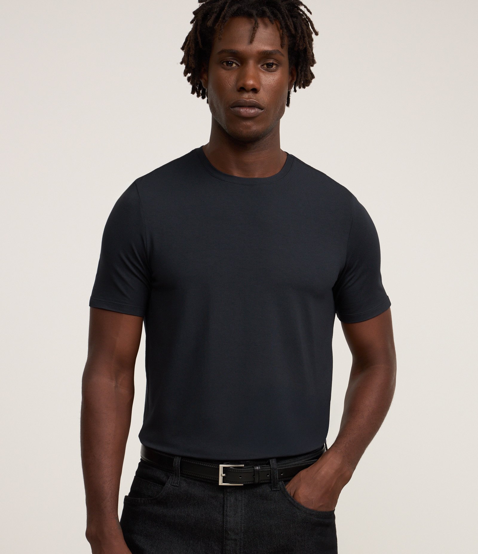 Camiseta Regular Performance com Gola Redonda Preto 1
