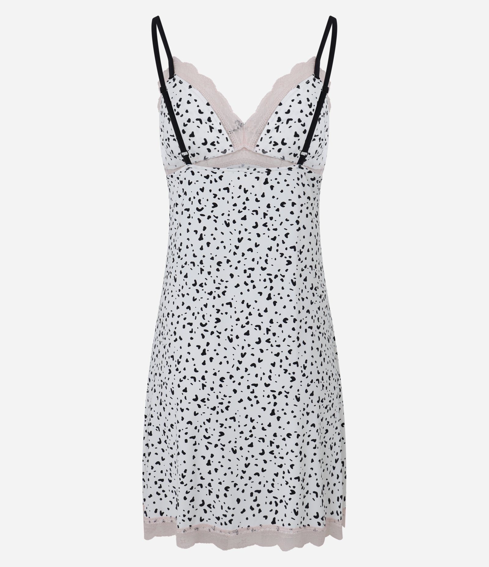 Camisola Alcinha em Poliamida com Detalhes de Renda e Estampa Vaquinha Branco/ Rosa 5