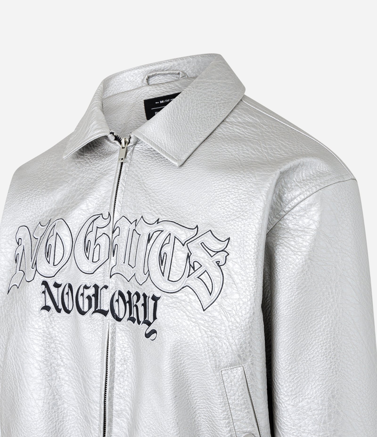 Jaqueta Metalizada em Pu com Bordado Lettering Prata 9