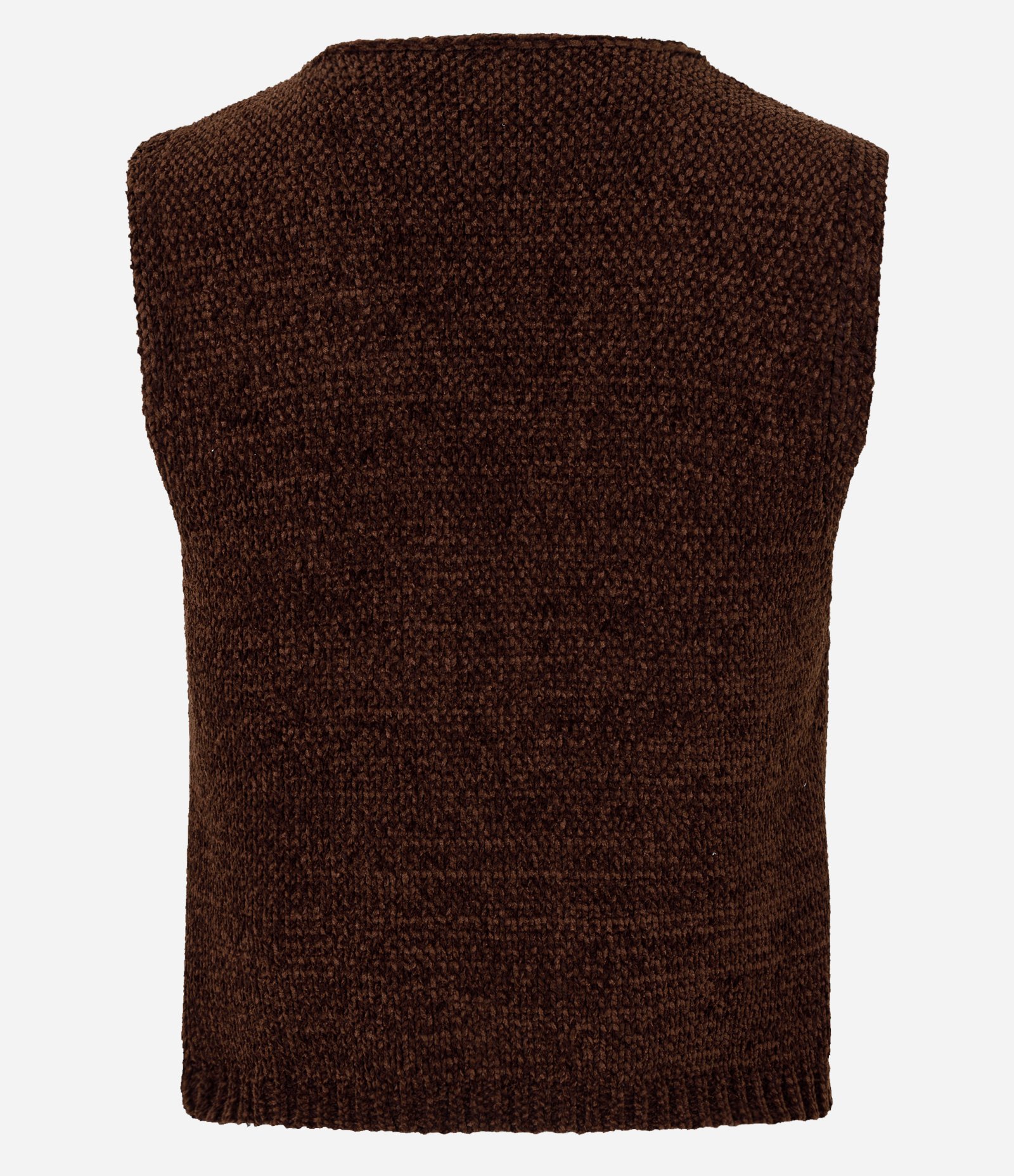 Blusa Colete em Tricô com Amarração Marrom 6