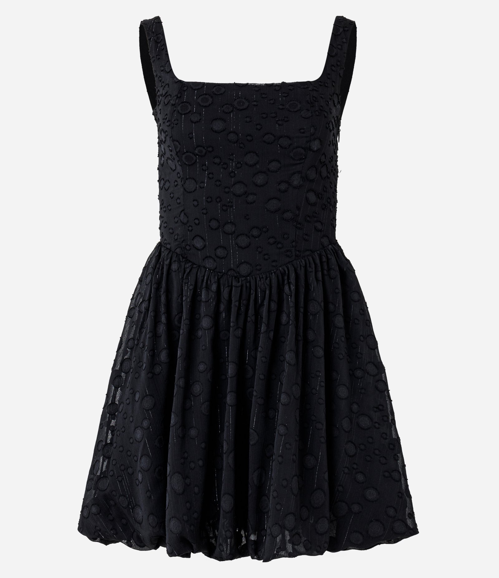 Vestido Balonê em Guipure com Textura Preto 7