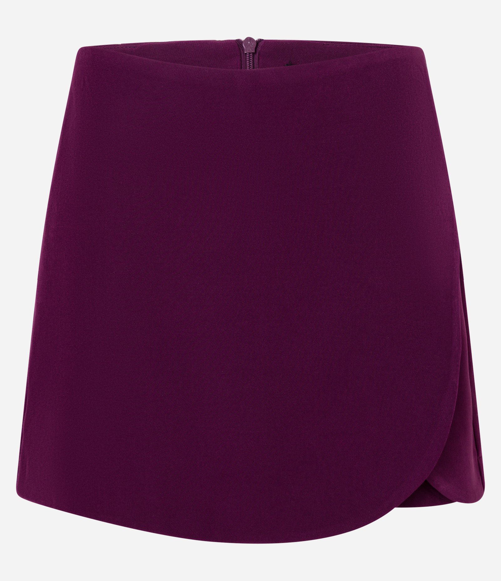 Short Saia Curto em Alfaiataria com Transpasse Arredondado Bordô 7