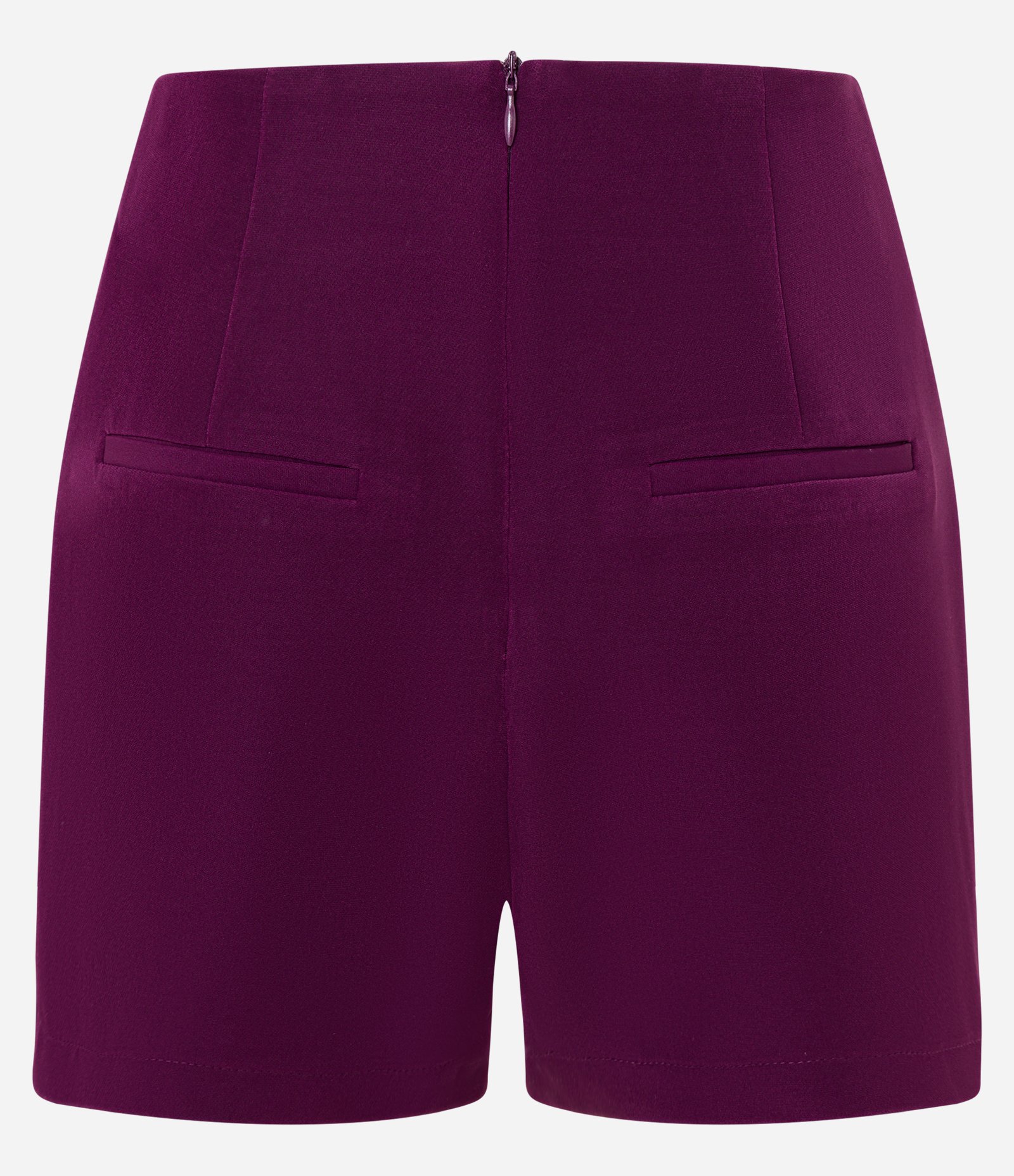 Short Saia Curto em Alfaiataria com Transpasse Arredondado Bordô 8