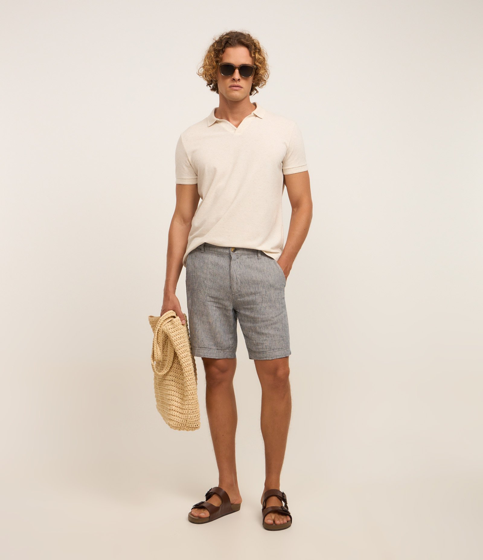 Bermuda Slim Texturizada em Linho com Algodão 1