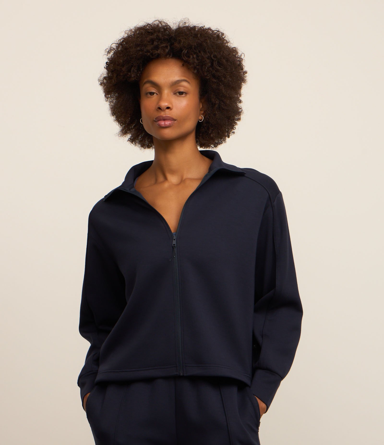 Jaqueta Esportiva em Microfibra Pesada com Golinha Azul Marinho 1