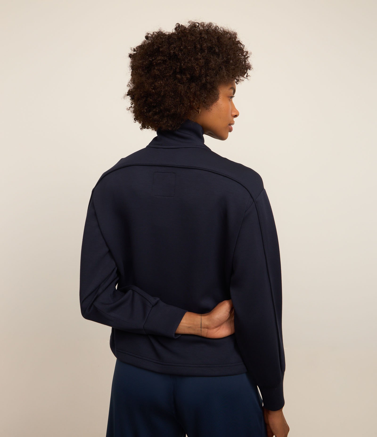 Jaqueta Esportiva em Microfibra Pesada com Golinha Azul Marinho 3