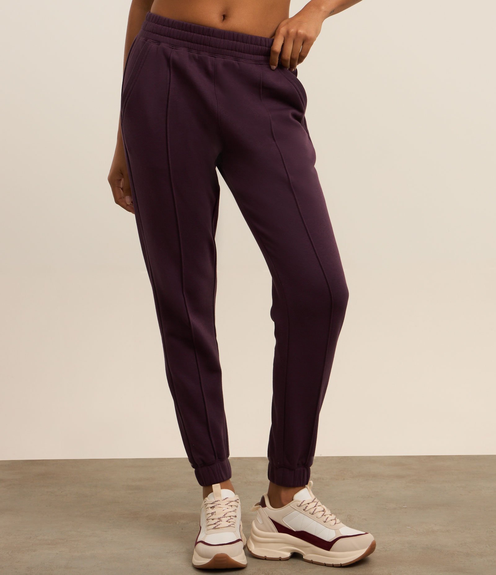 Calça Esportiva de Moletom com Friso Frontal Roxo 2