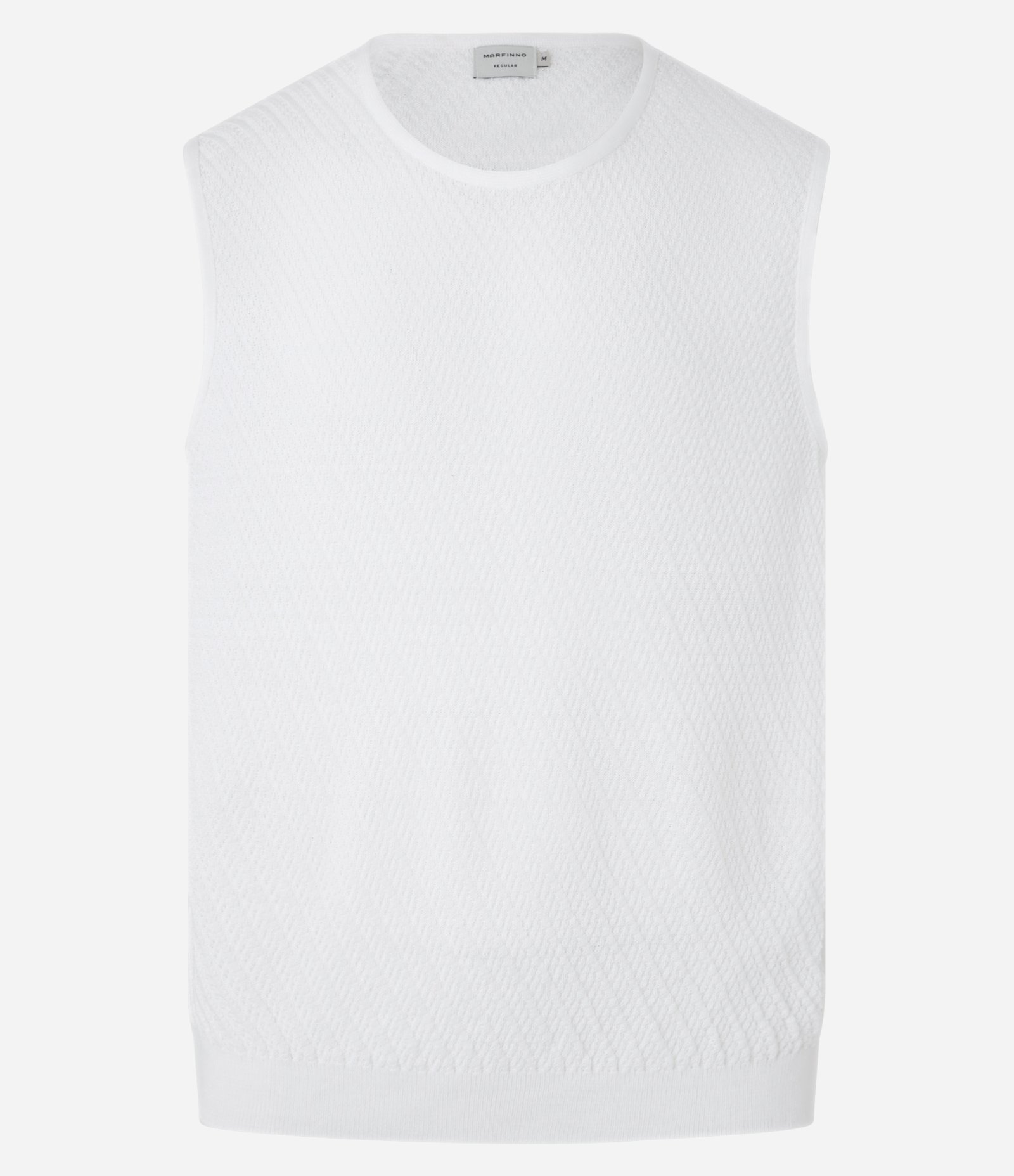 Regata Regular com Textura Diagonal Branco 5