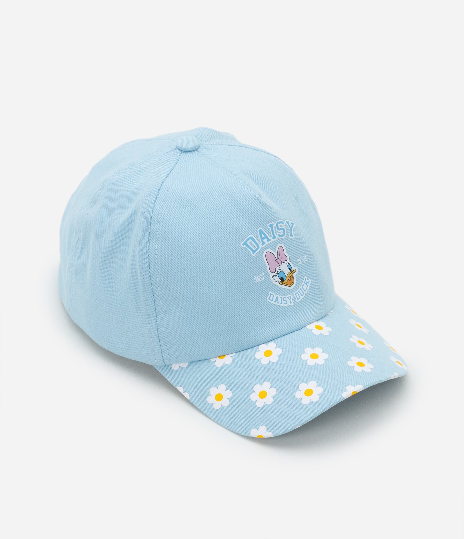 Boné Aba Curva Infantil com Estampa Margarida - Tam Único Azul 1
