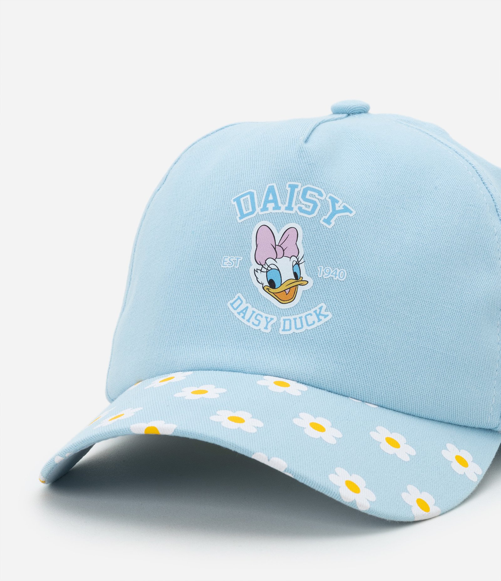 Boné Aba Curva Infantil com Estampa Margarida - Tam Único Azul 4