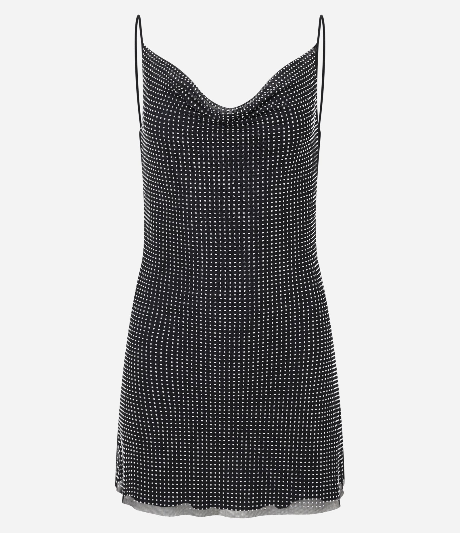 Vestido Evasê em Tule com Decote Degagê Preto 8