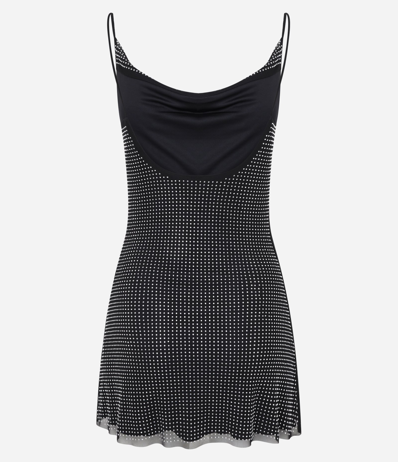 Vestido Evasê em Tule com Decote Degagê Preto 12