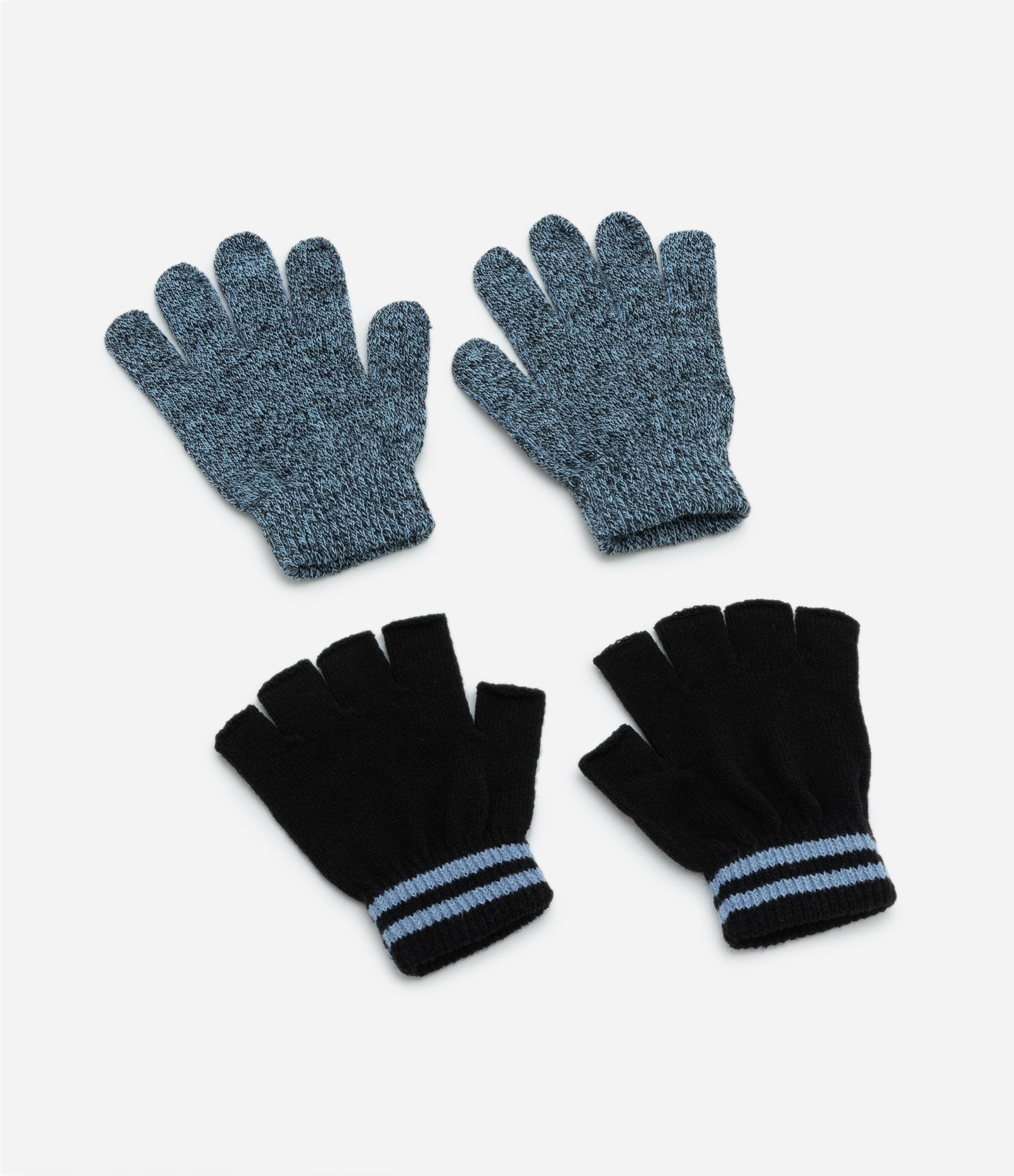 Ki 02 Luvas Infantis em Tricô - Tam P ao G Azul 2
