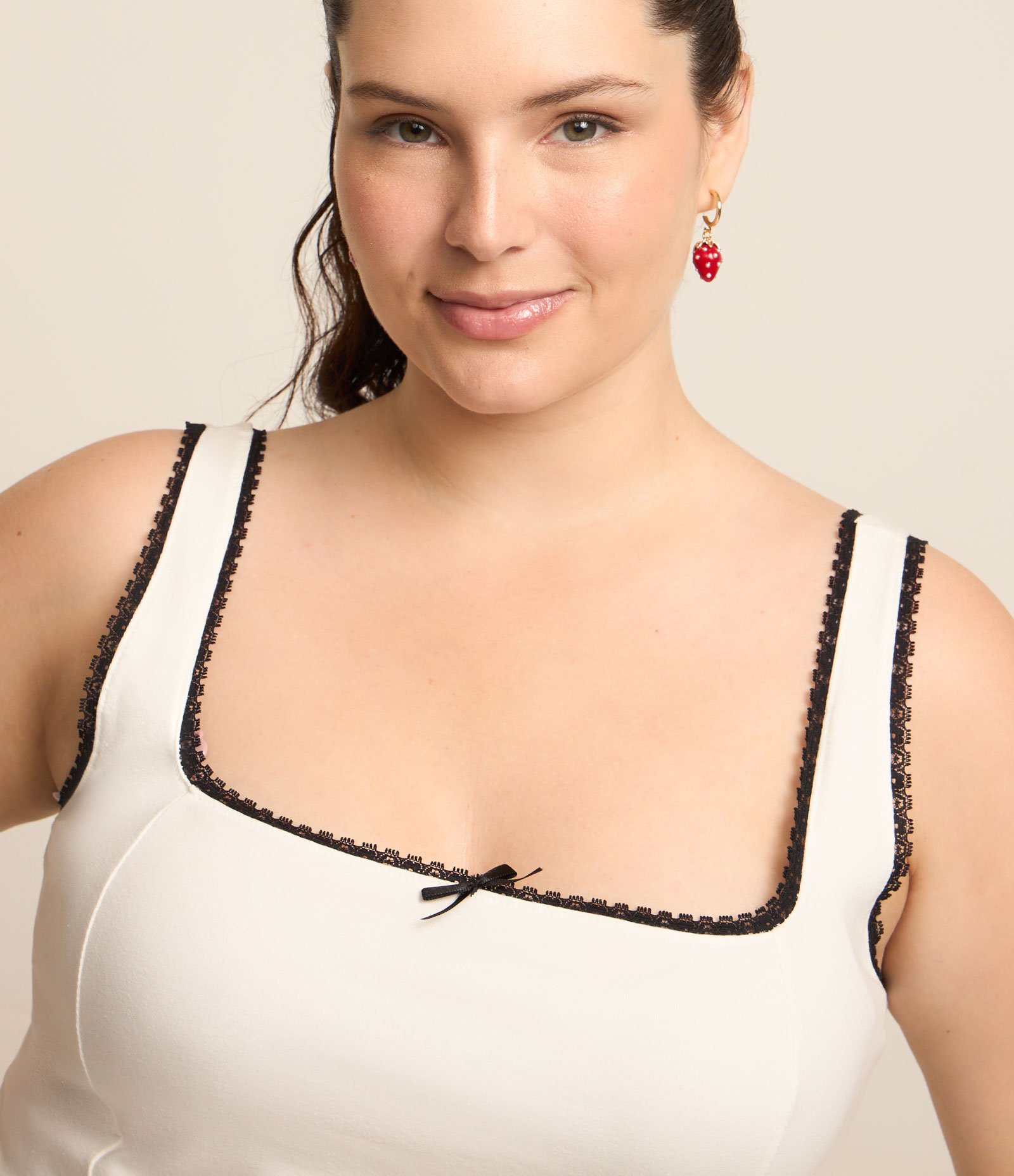 Blusa Cropped em Algodão com Lacinho Curve & Plus Size Branco 4