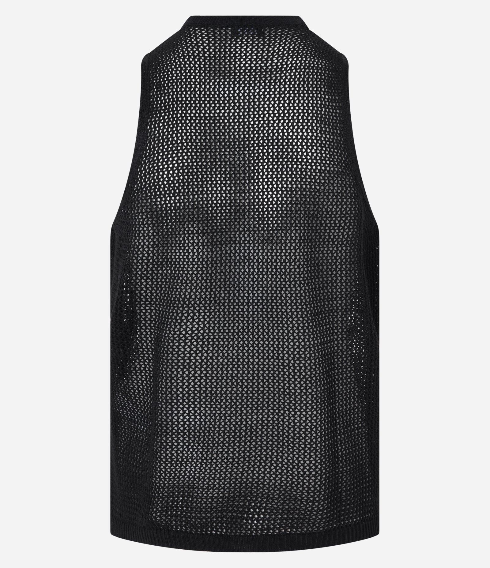 Regata Regular em Tricô Open Work Preto 9