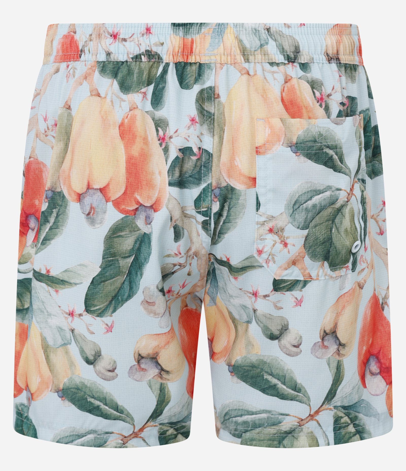 Bermuda de Banho em Microfibra com Estampa de Folhagem com Caju Multicores 5