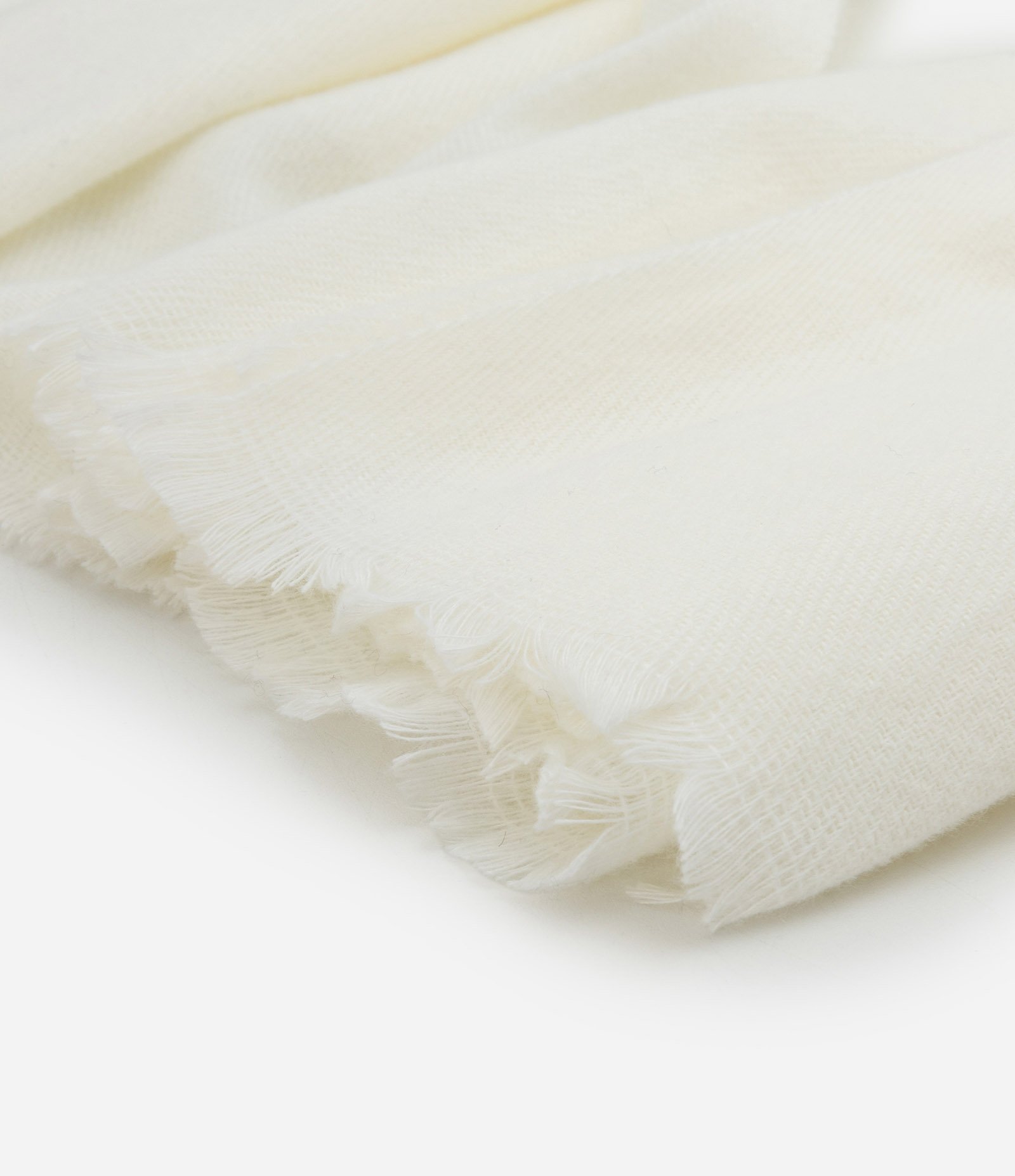 Cachecol em Flanela com Barra Desfiada Branco 3