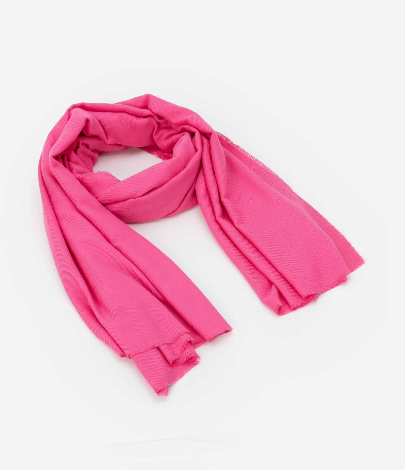 Cachecol Básico em Flanela com Barra Desfiada Rosa 1