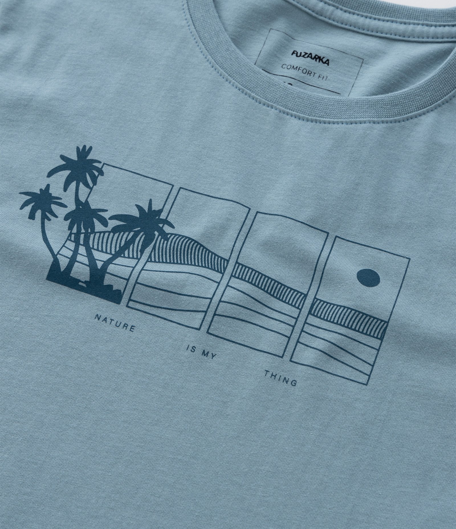 Camiseta Infantil com Estampa Paisagem de Praia - Tam 5 a 14 Anos Azul 5