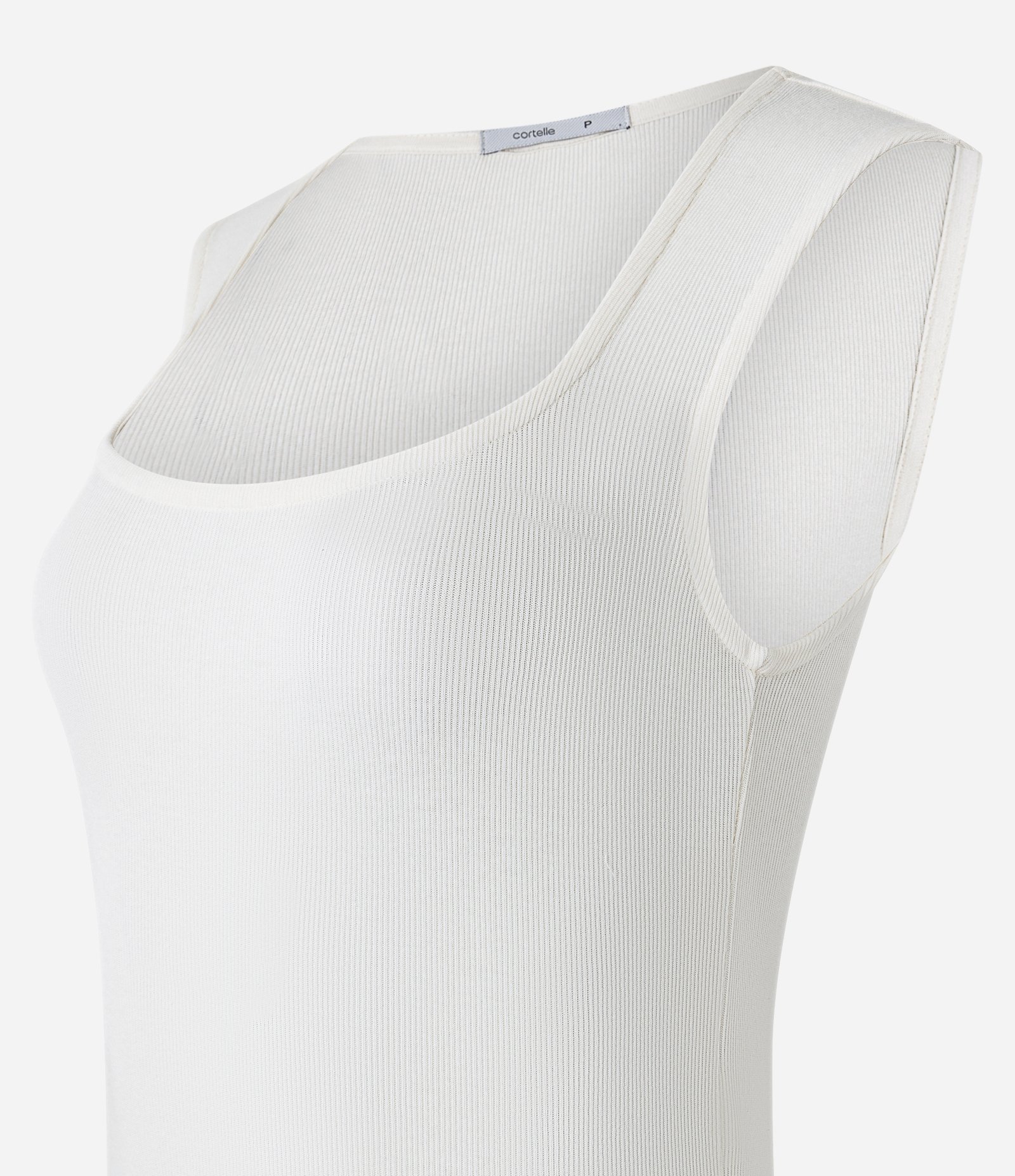 Body em Ribana com Manga Curtinha e Decote Quadrado Branco Neve 2