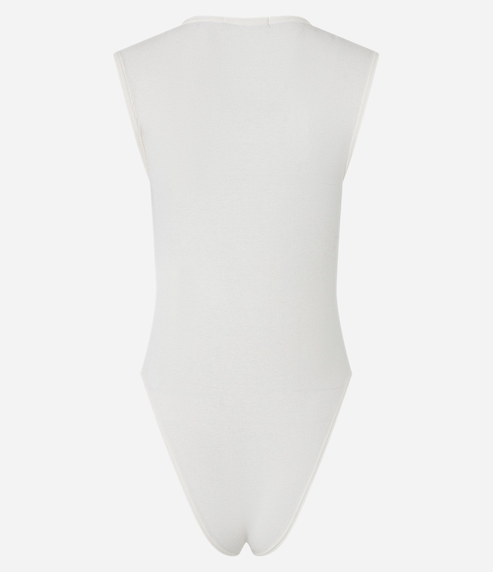 Body em Ribana com Manga Curtinha e Decote Quadrado Branco Neve 3