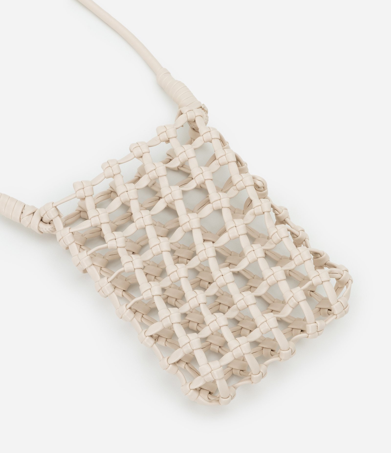 Bolsa Mini Bag em Material Sintético Trançado Bege 4