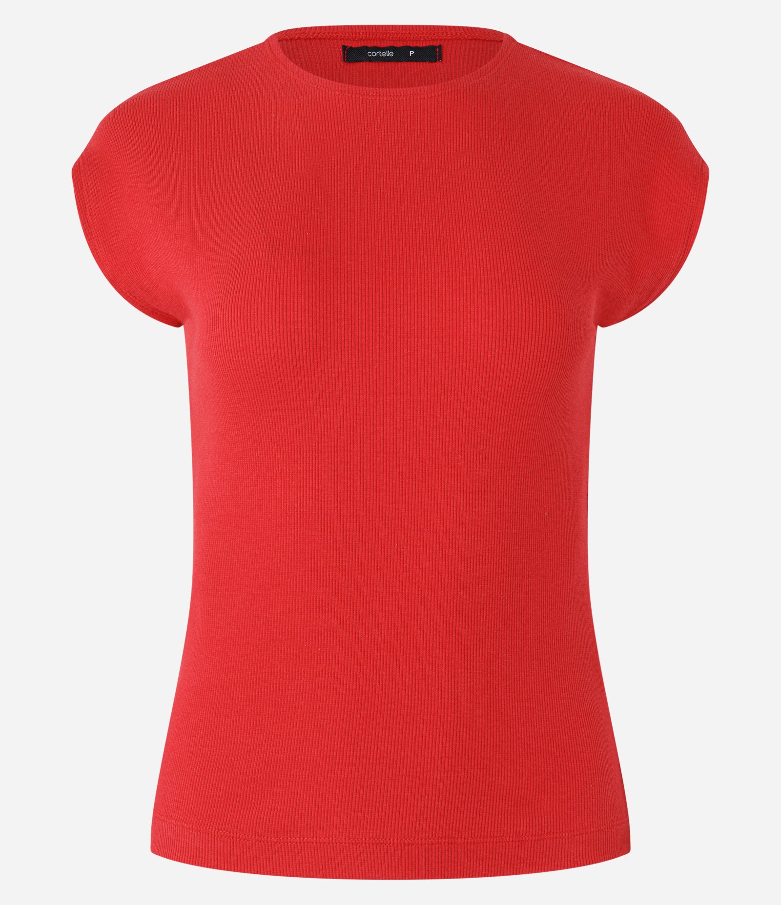 Blusa Canelada em Ribana com Manga Sem Cava Vermelho 6