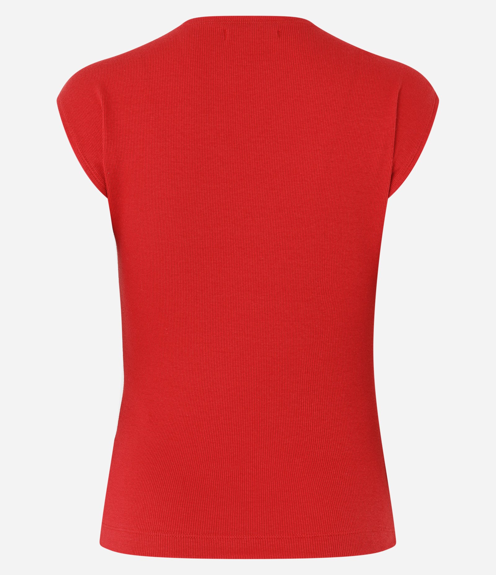 Blusa Canelada em Ribana com Manga Sem Cava Vermelho 8