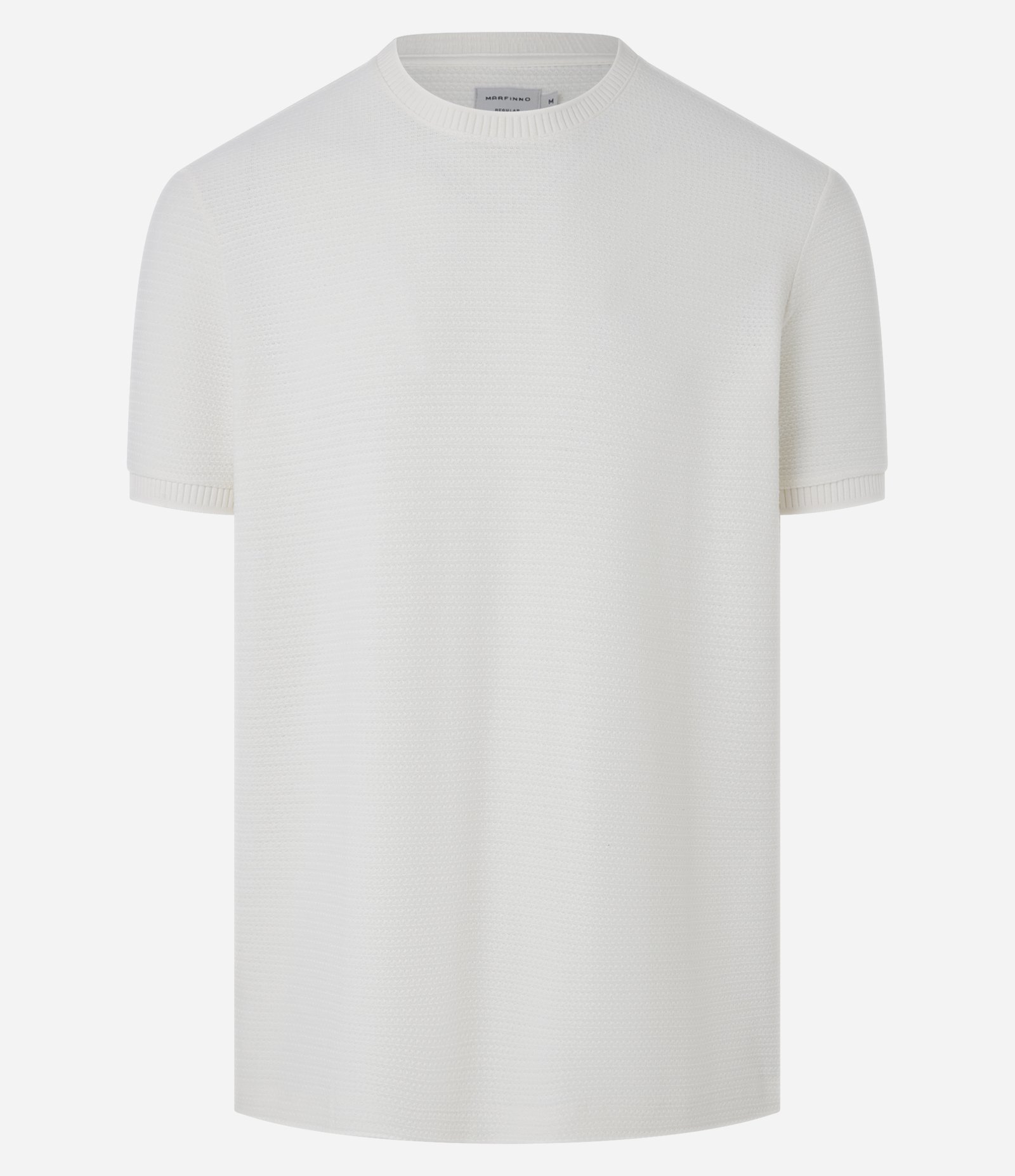 Camiseta Regular Básica com Textura Branco 1