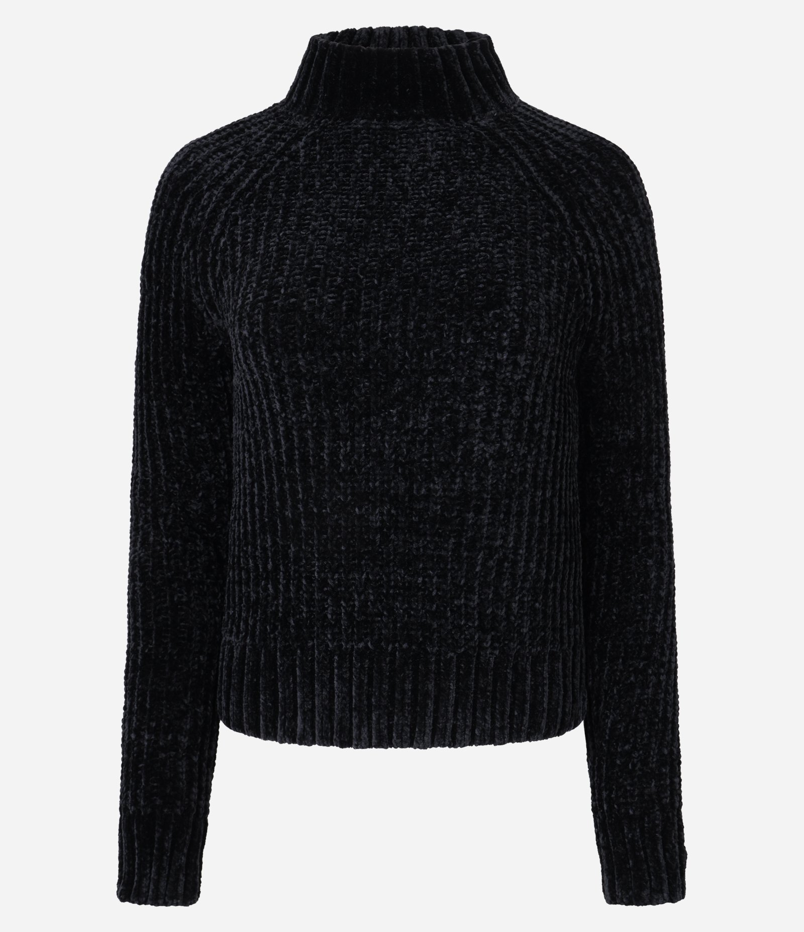 Blusão em Chenille com Gola Alta Preto 5