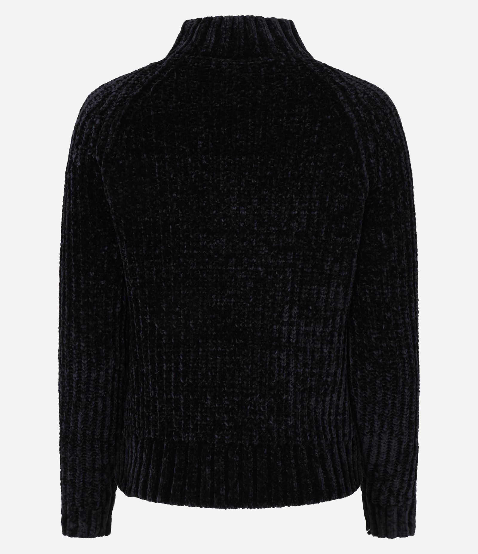 Blusão em Chenille com Gola Alta Preto 7