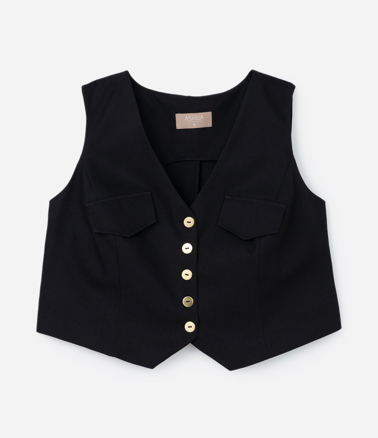 Colete em Crepe com Decote V Curve & Plus Size Preto 4