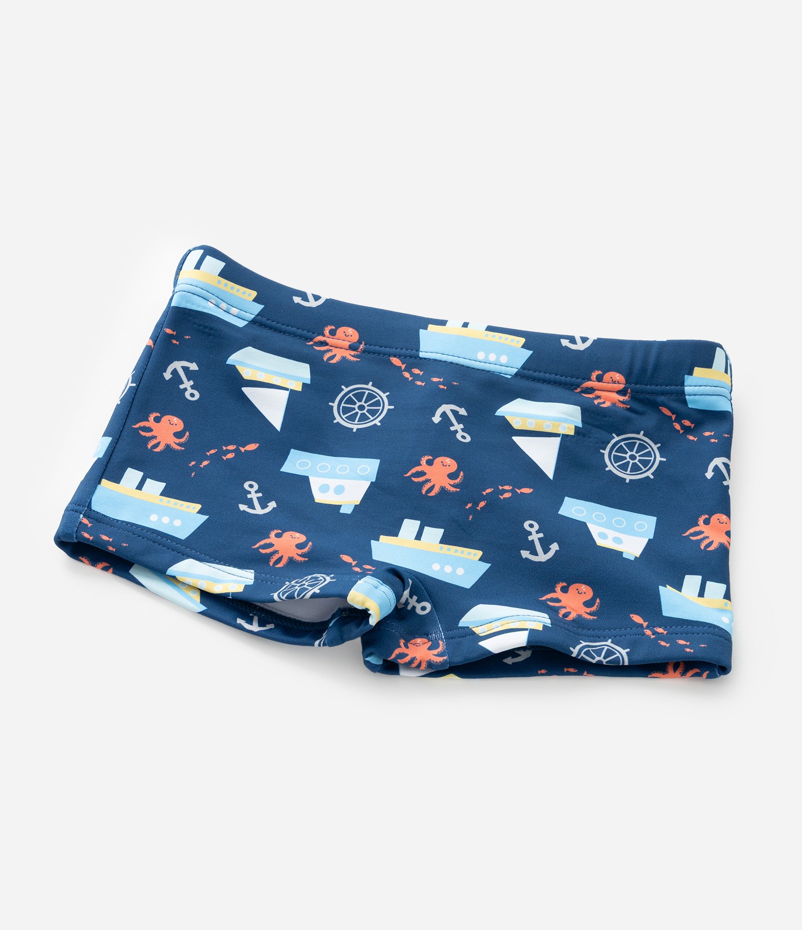 Conjunto Infantil com Proteção UV e Estampa Barco - Tam 1 a 4 Anos Azul 6