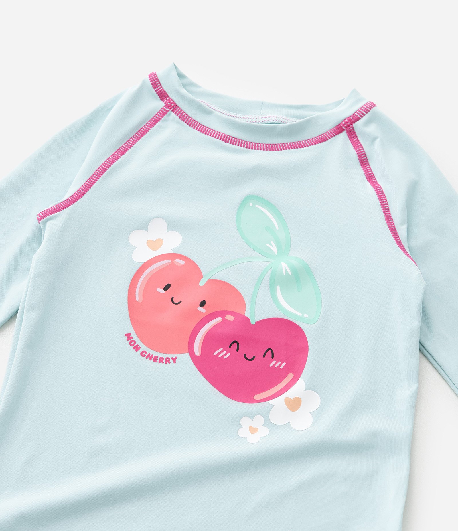 Conjunto Infantil com Proteção UV e Estampa Corações - Tam 1 a 4 Anos Azul/Rosa 5