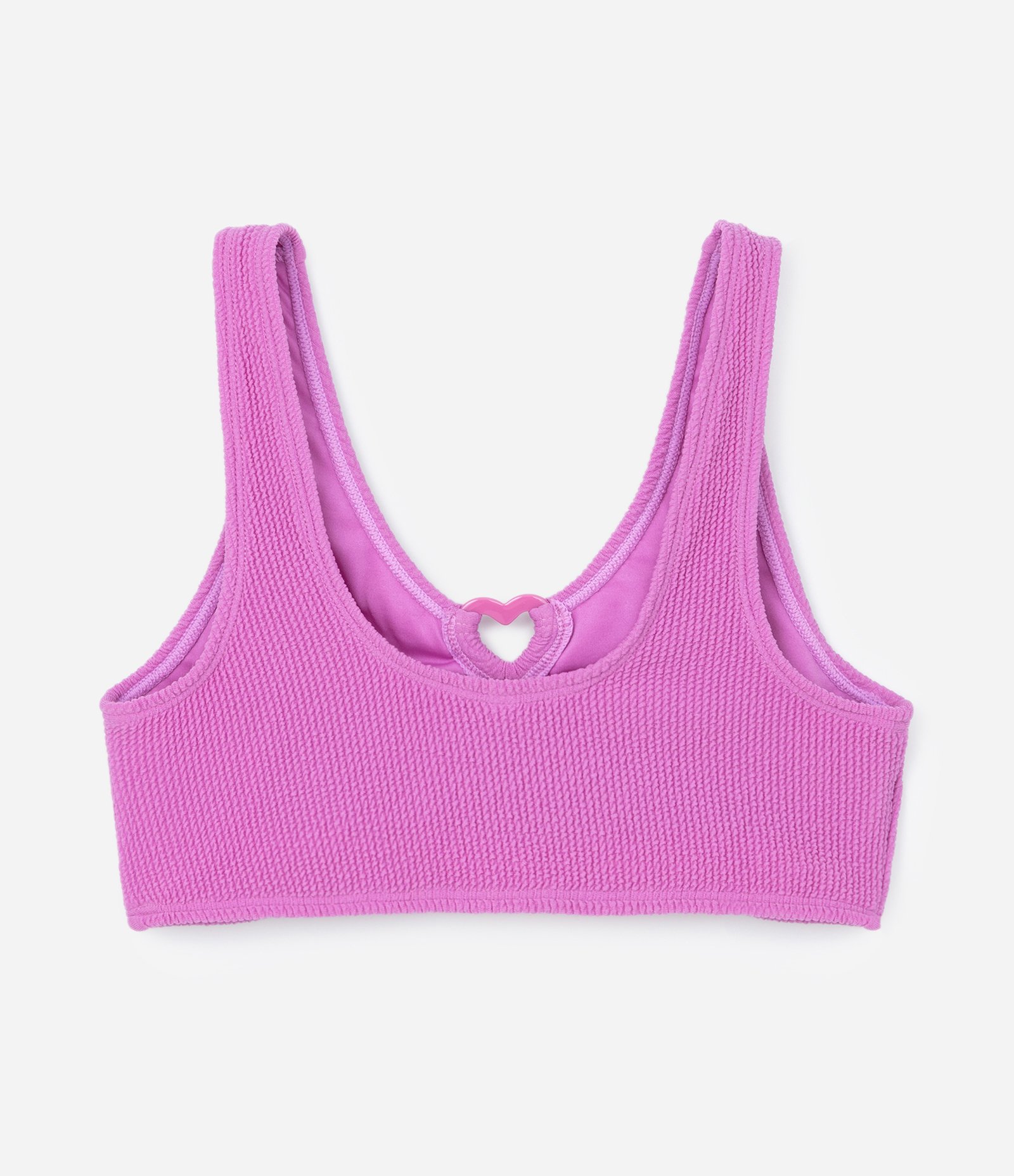 Biquíni Infantil com Proteção UV Texturizado - Tam 5 a 14 Anos Rosa 3