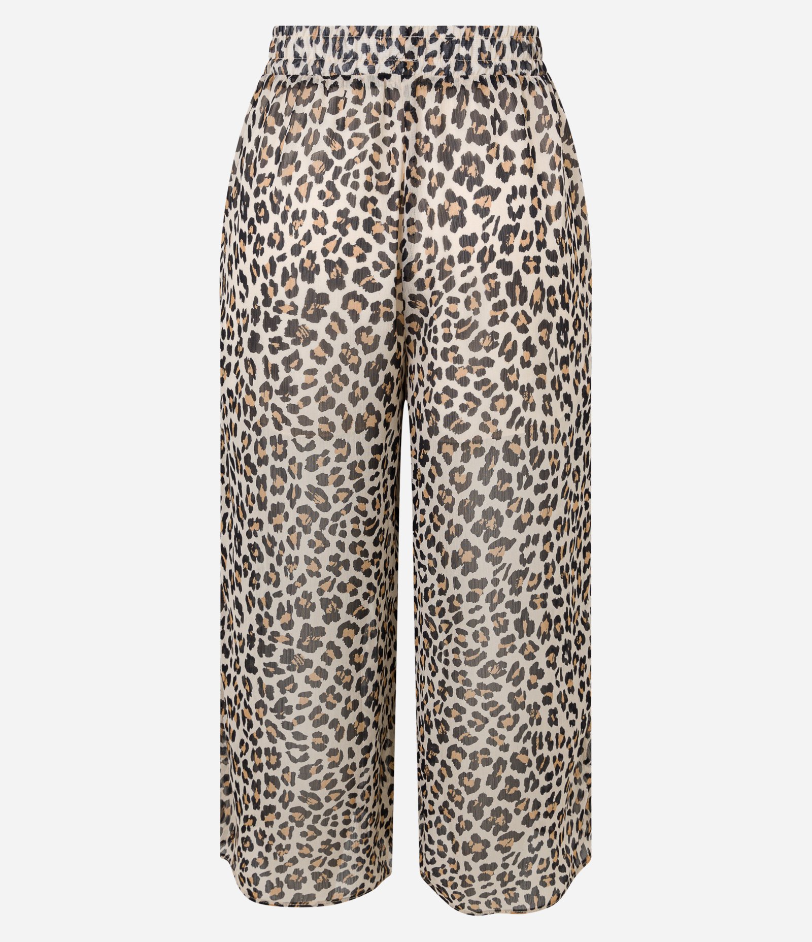Calça em Chiffon Animal Print e Cós Elástico Marrom 6