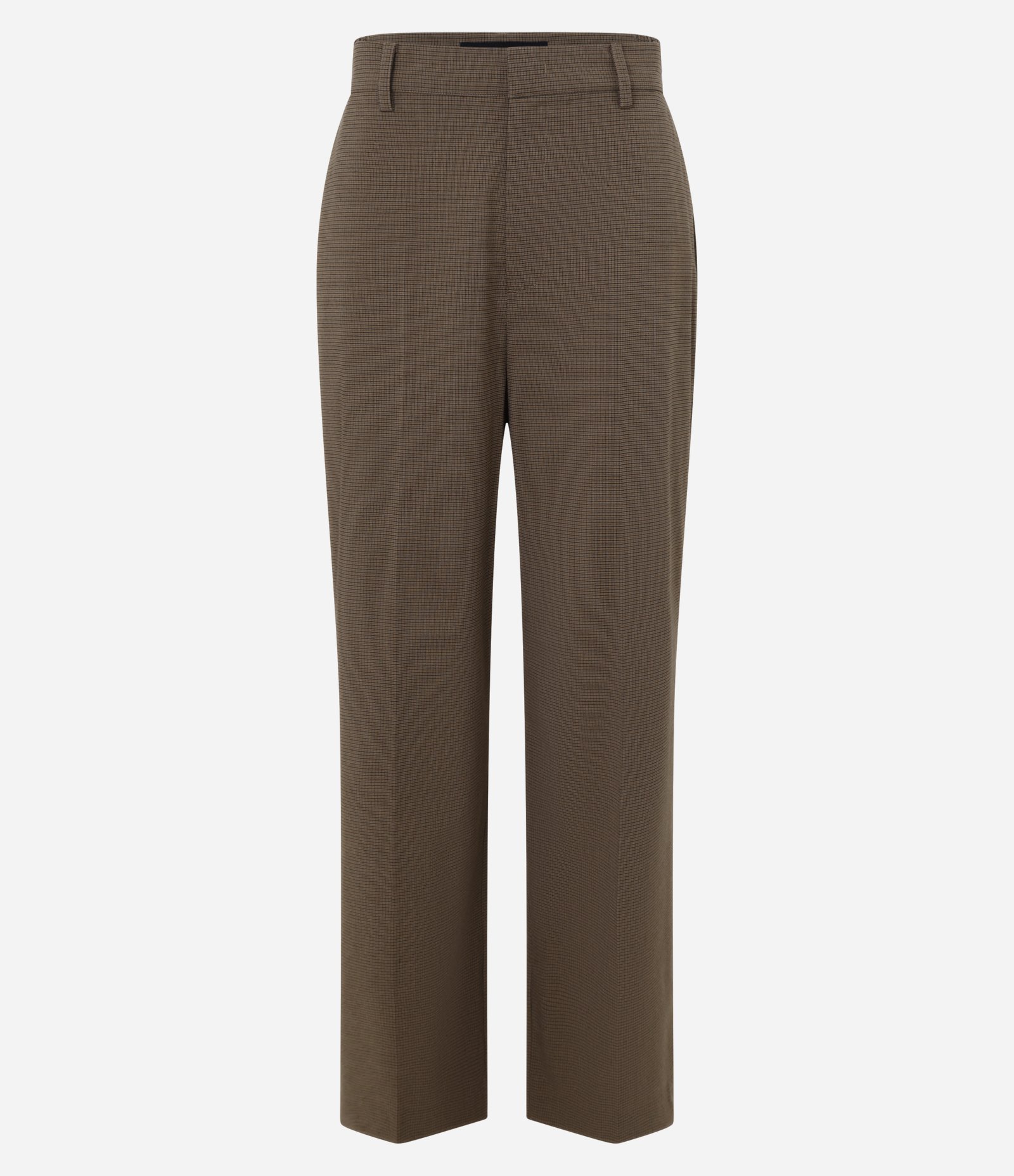 Calça Reta em Alfaiataria Xadrez Marrom 6