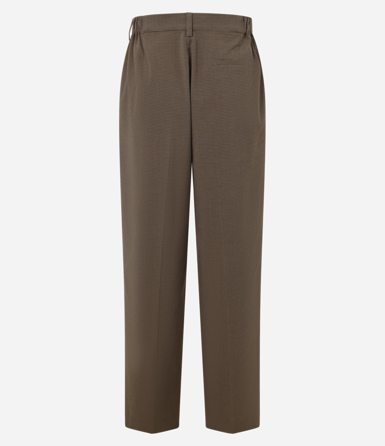 Calça Reta em Alfaiataria Xadrez Marrom 7