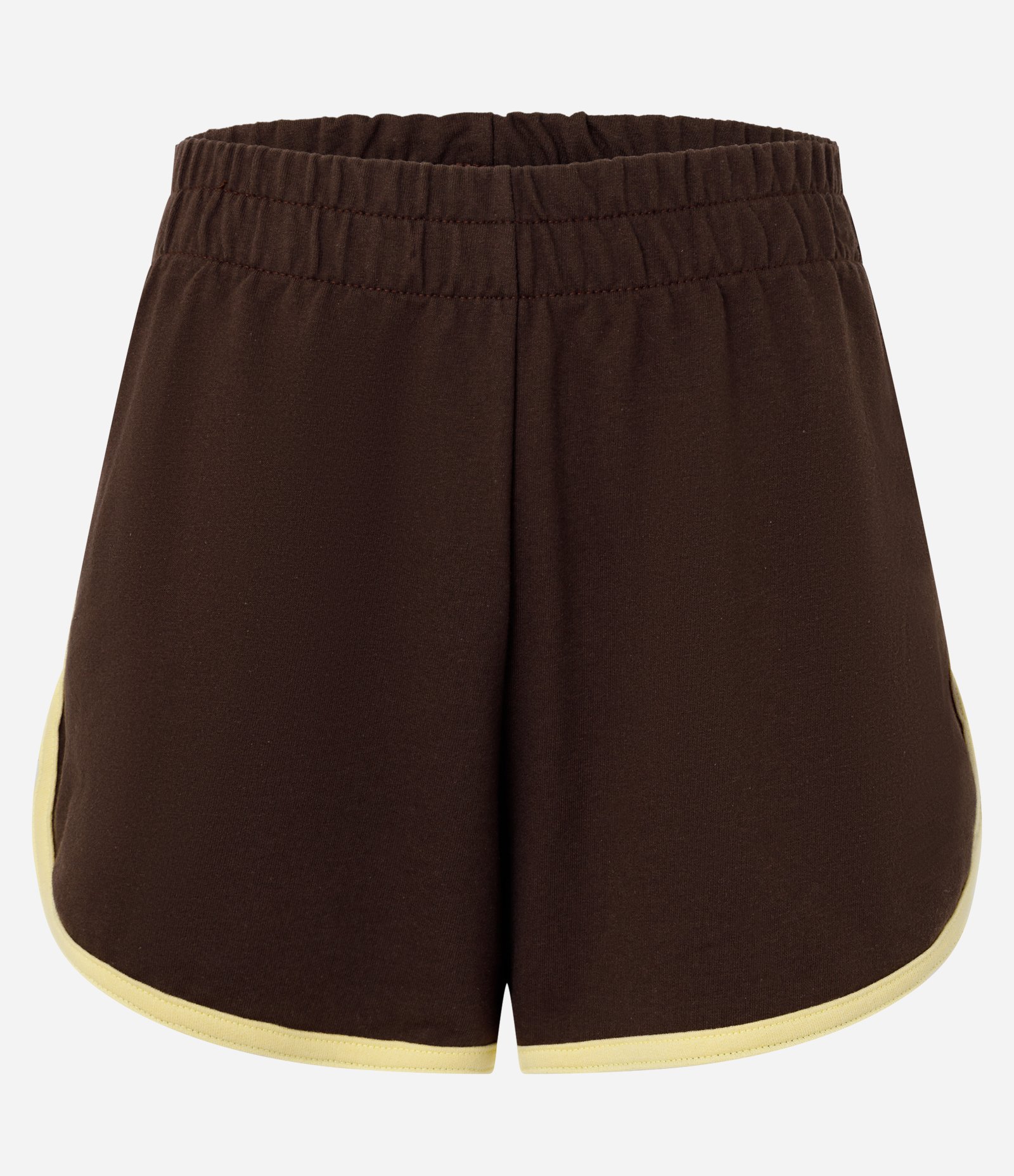 Short Curto em Moletom com Viés Contrastante Marrom 5