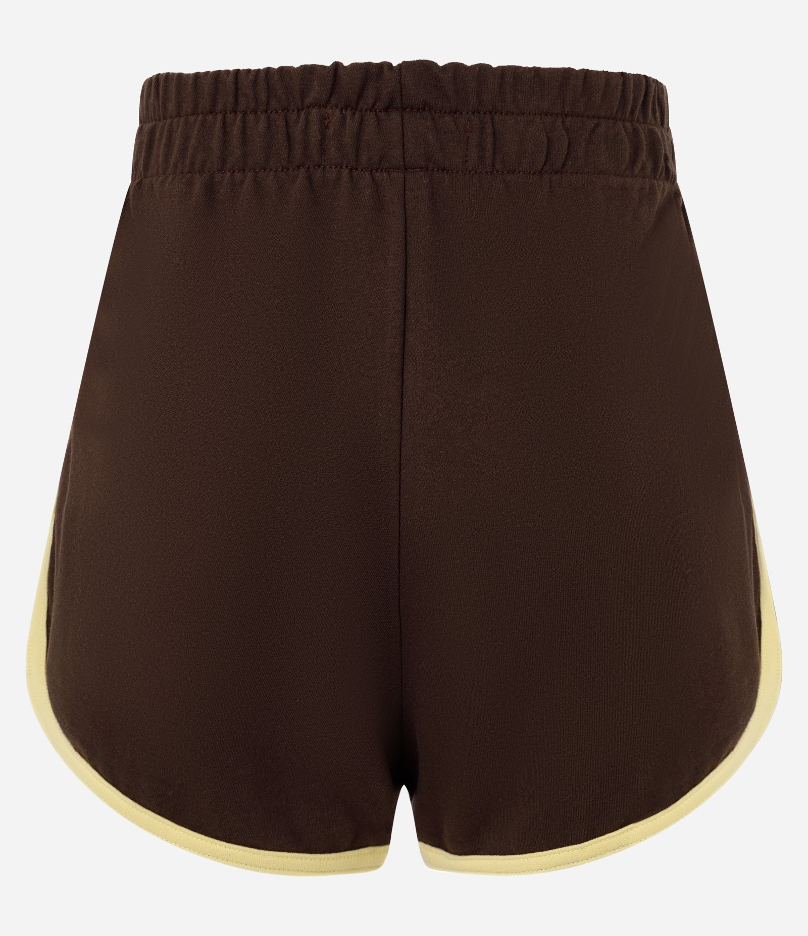 Short Curto em Moletom com Viés Contrastante Marrom 6