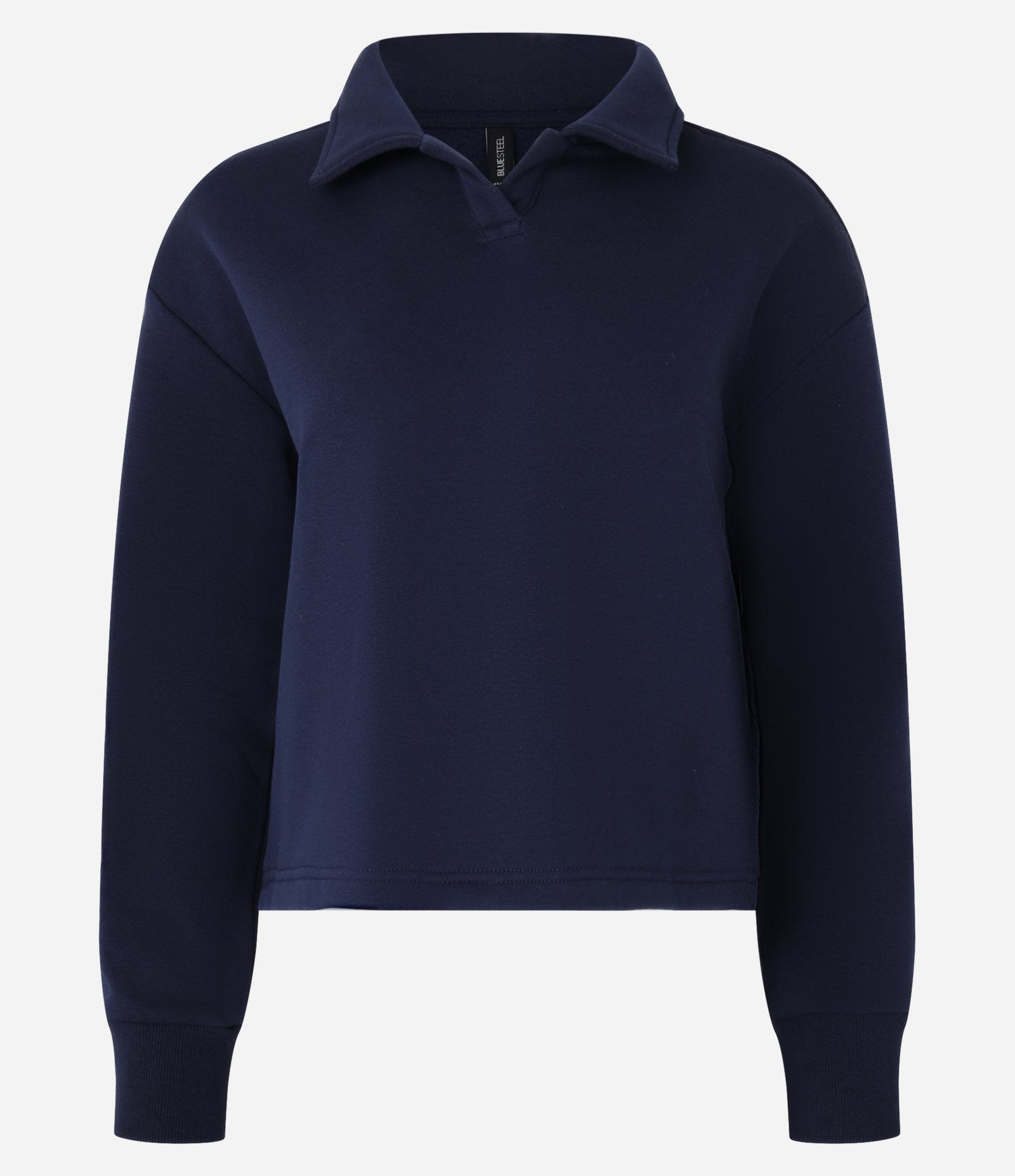 Moletom Slim Quentinho com Forro e Gola Polo Azul Marinho 4