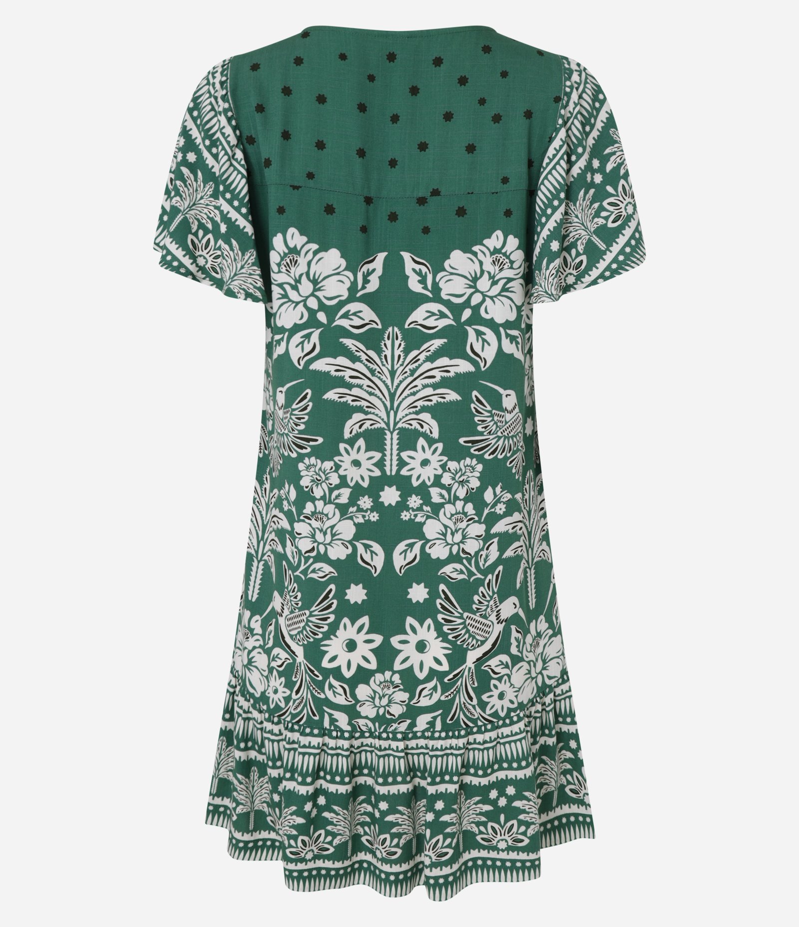 Vestido Curto em Viscose com Estampa Floral Verde 7
