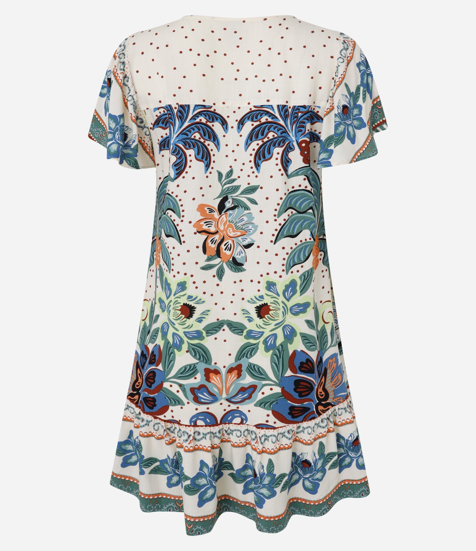 Vestido Curto em Viscose com Estampa Tropical Multicores 8