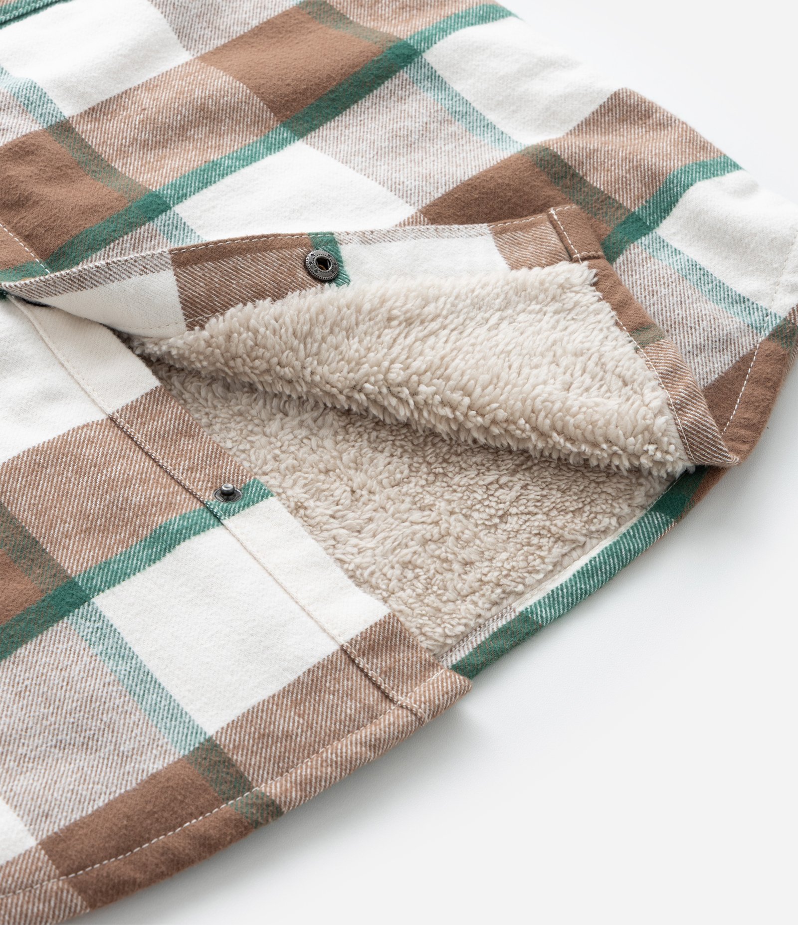 Camisa Infantil Xadrez com Forro em Sherpa - Tam 5 a 14 Anos Marrom 7