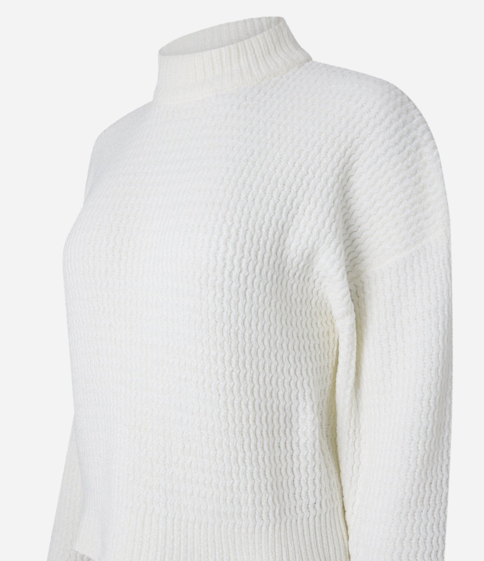 Suéter em Tricô Mescla com Cava Deslocada Branco 6