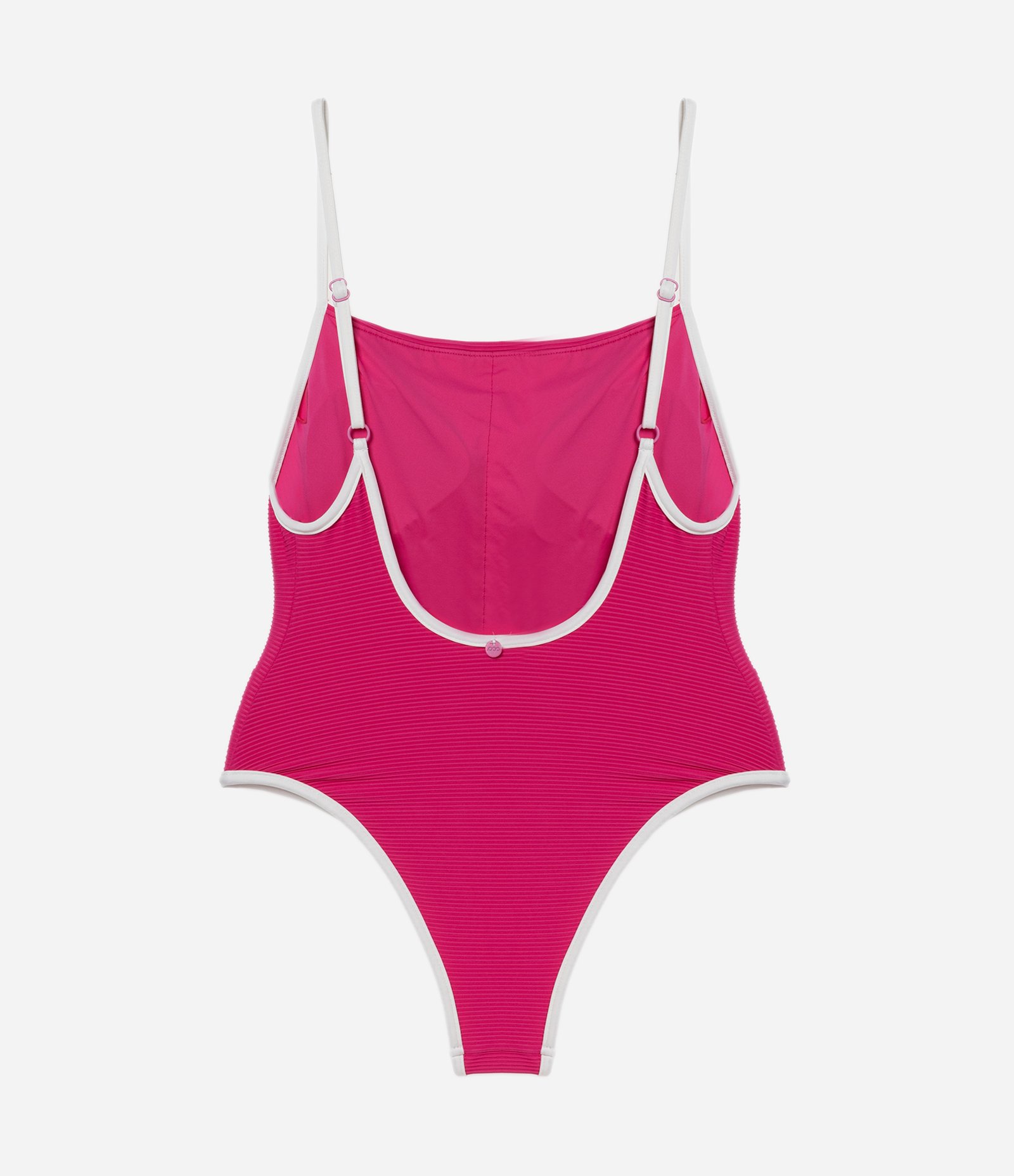 Maio em Microfibra com Textura Canelada e Viés Contrastante Rosa 5